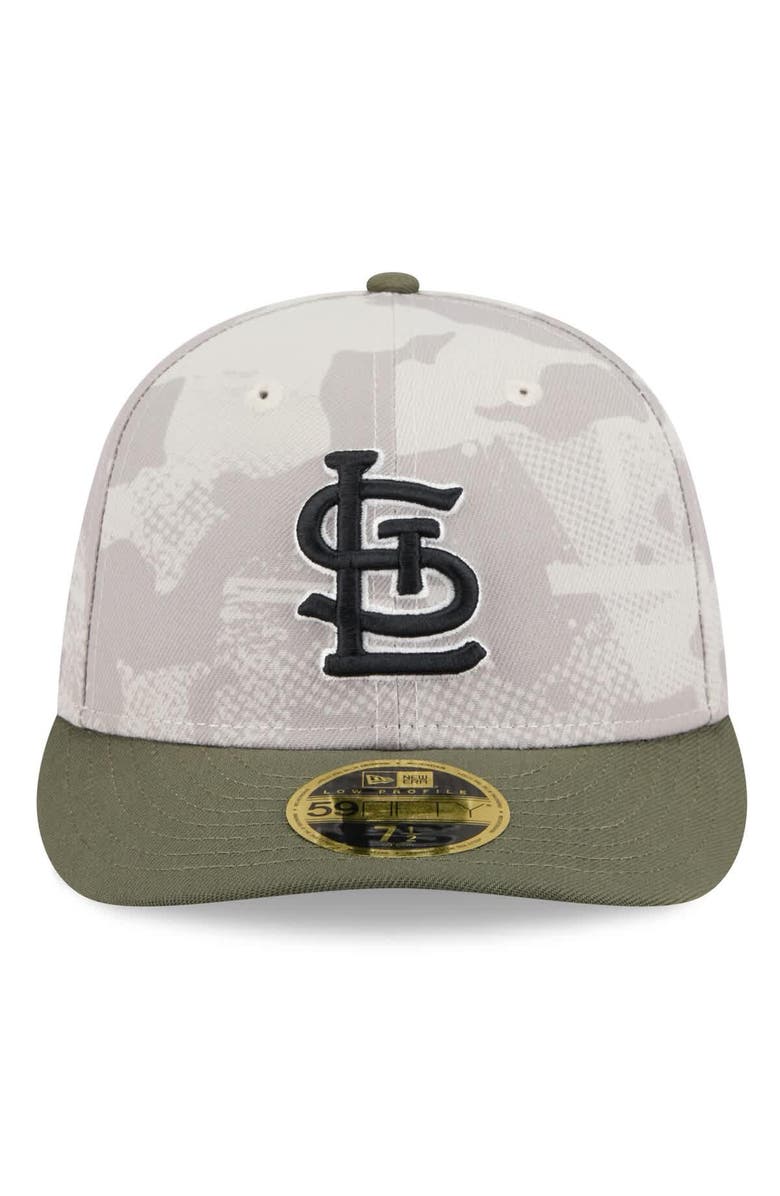 New Era Men's New Era Light Beige/Olive St. Louis Cardinals 2025 Armed Forces Day Low Profile 59FIFTY Fitted Hat, Alternate, color, Light Beige