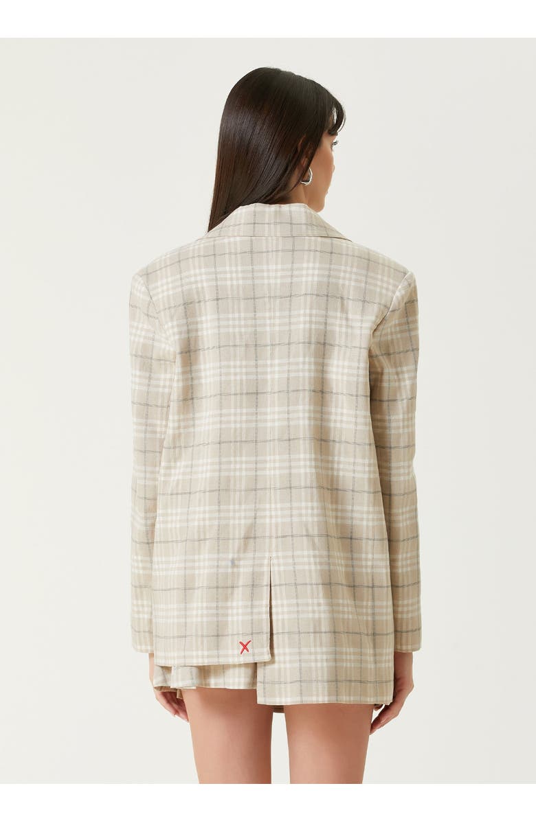 PCFG Linen Blend Free Heaven Multicolor Checked Blazer, Alternate, color, Beige