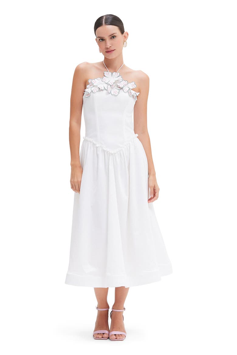 Bruma Midi Dress, Main, color, OFF WHITE