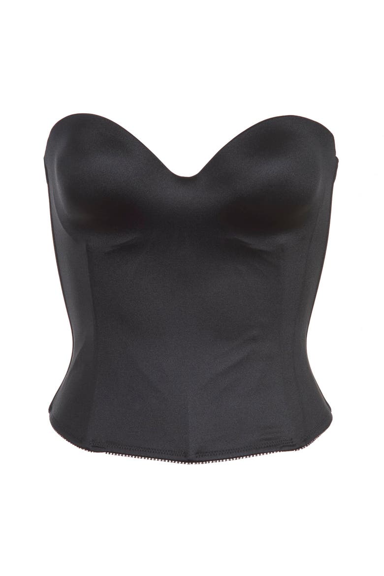 Ariel Low Back Hidden Underwire Convertible Strapless Longline  Bra, Alternate, color, Black