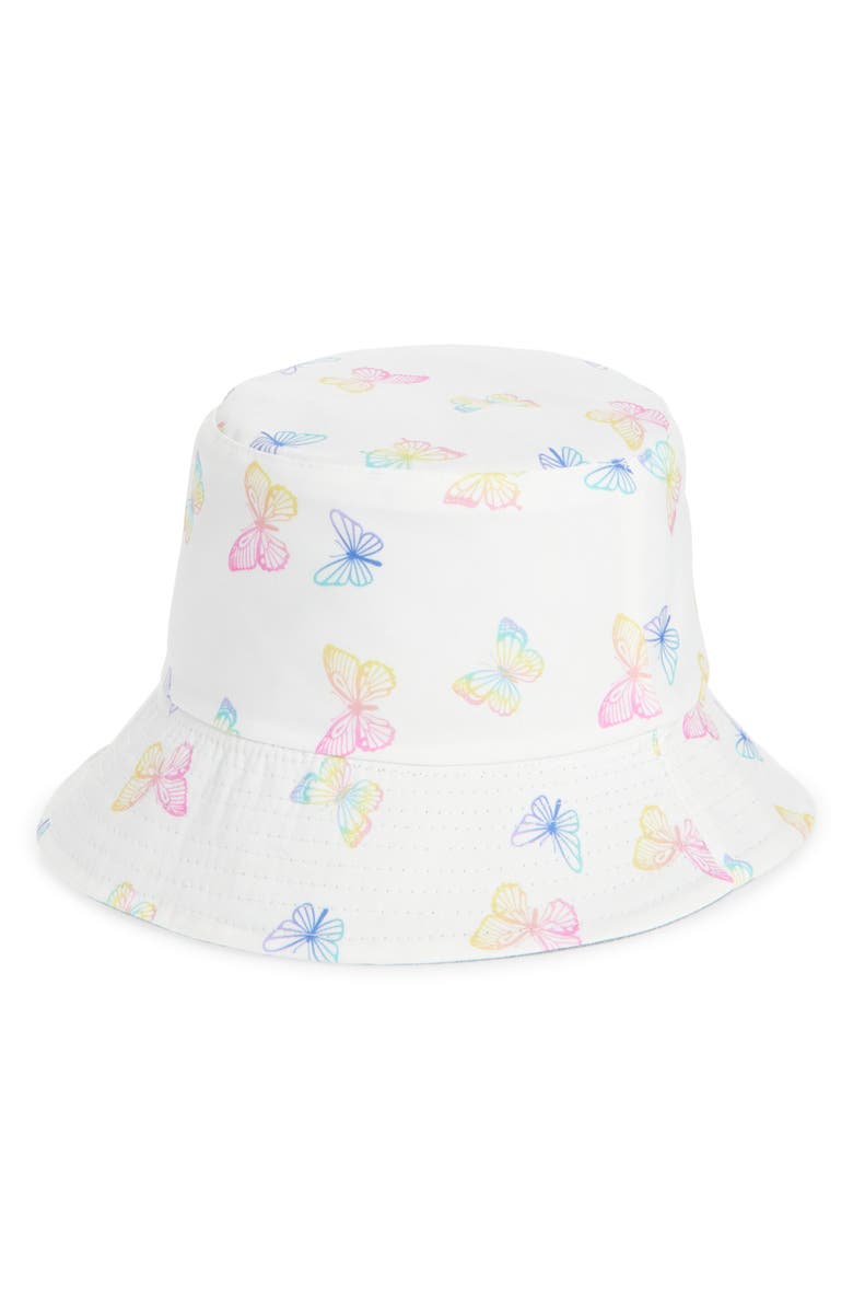 Capelli New York Butterfly Reversible Bucket Hat, Main, color, Blue Combo