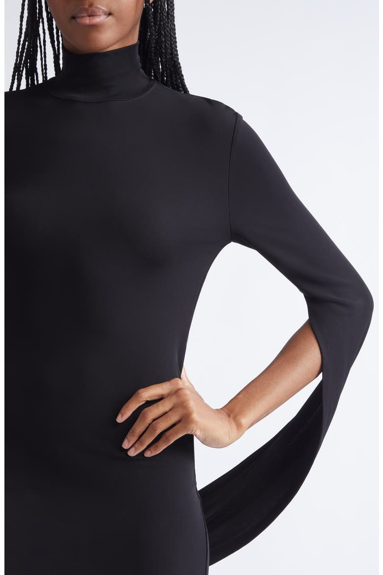 Drape Back Minidress, Alternate, color, BLACK