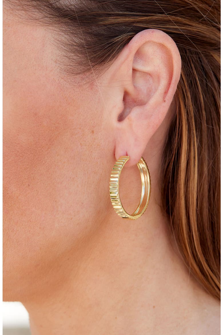 Ribbed Hoop Earrings, Alternate, color, YELLOW