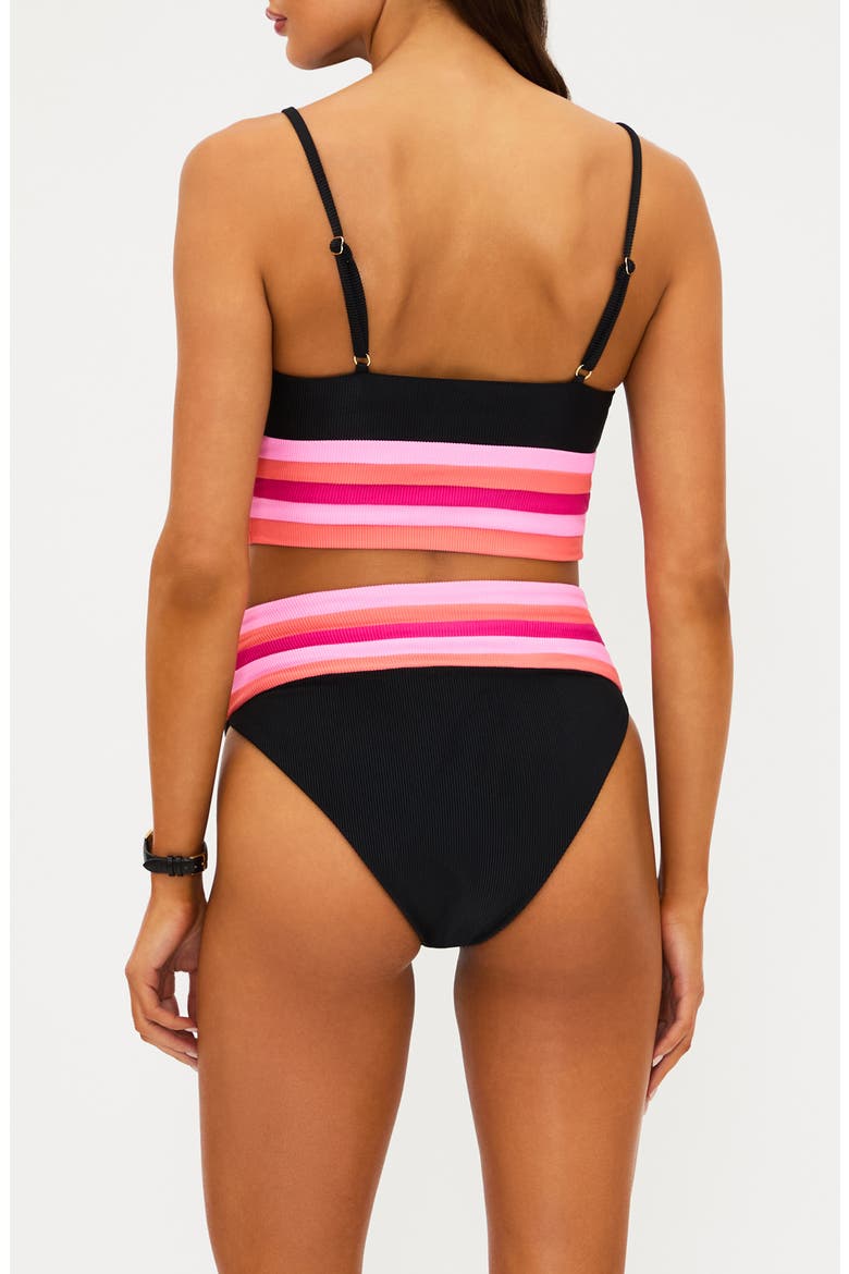 Millie Colorblock High Waist Bikini Bottoms, Alternate, color, RUBY COLORBLOCK