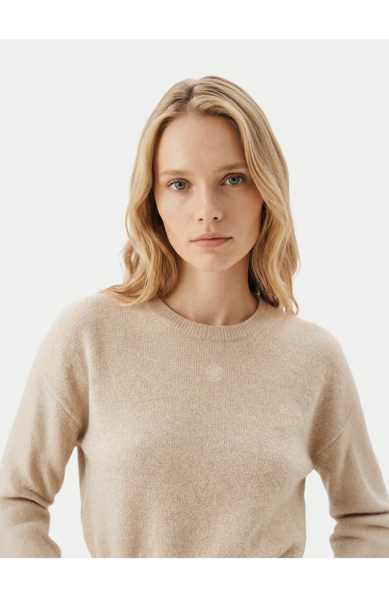 Gobi Cashmere Cashmere Cinched-Waist Sweater, Alternate, color, Beige