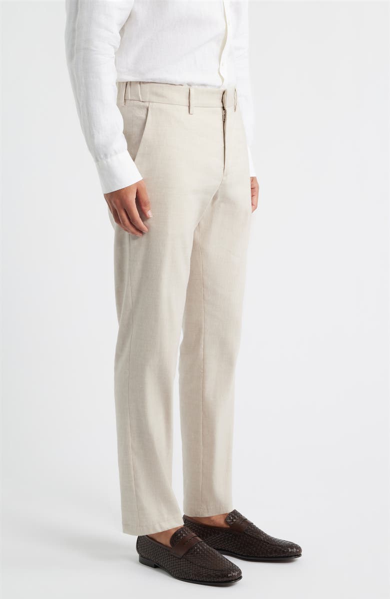 Nordstrom Linen Blend Flat Front Pants, Alternate, color, Grey Moonbeam - White