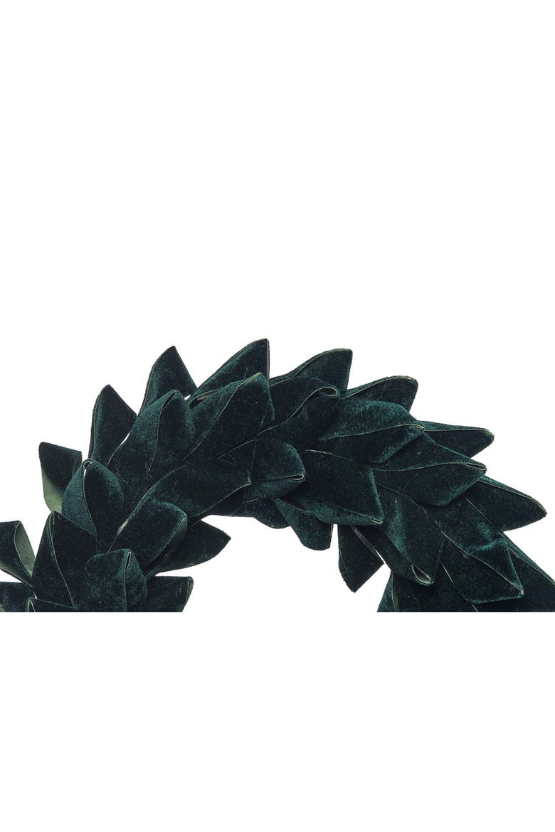 Velvet Emerald Green Wreath 14", Alternate, color, Green