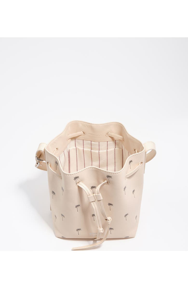 Bimba y Lola Large Palms Print Leather Carlino Bucket bag, Alternate, color, Sand