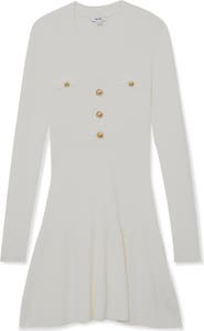 Reiss Lavelle Knit Button-Detail Minidress