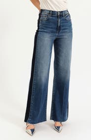 DAZE Far Out High Waist Raw Hem Wide Leg Jeans