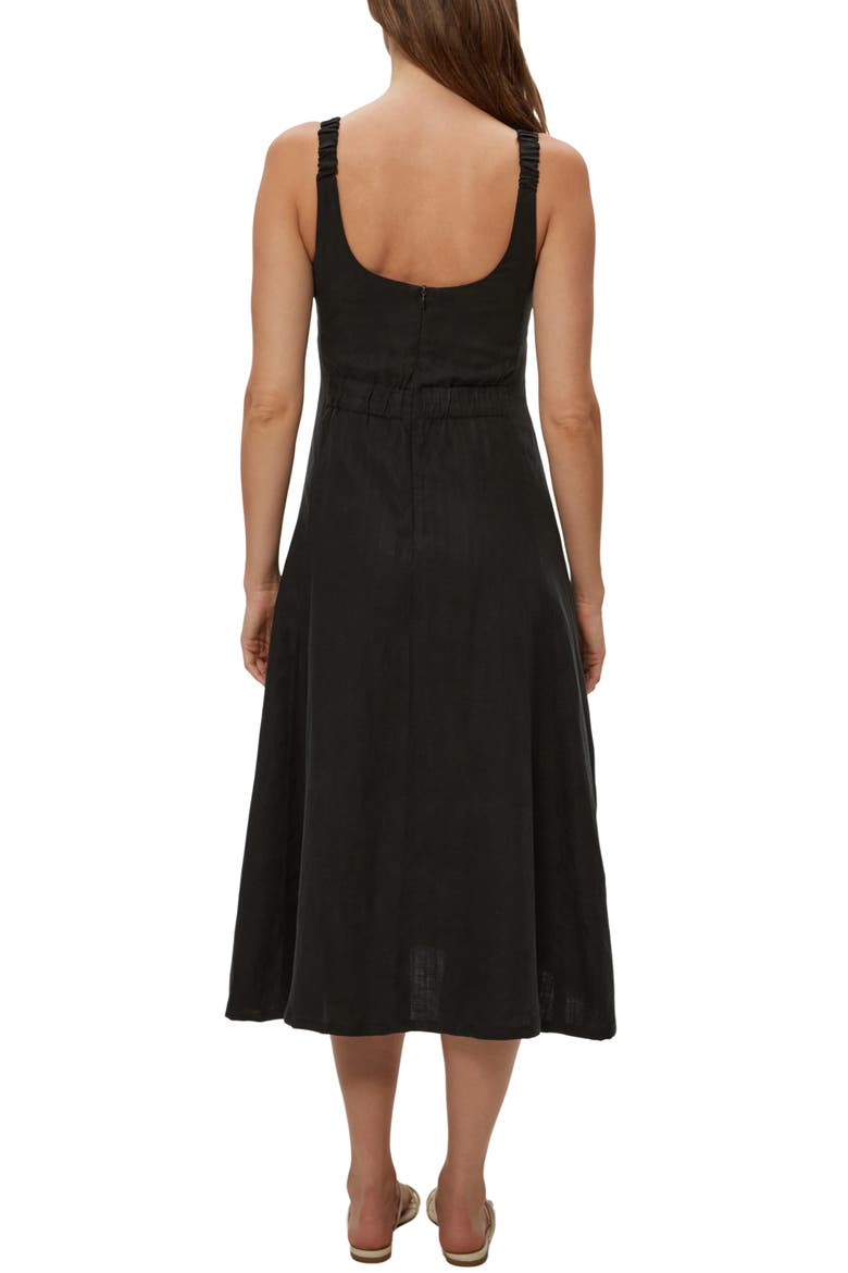 fit & flare sleeveless linen blend midi dress Old Navy Women's Fit & Flare Sleeveless Linen-Blend Midi Dress - Blue