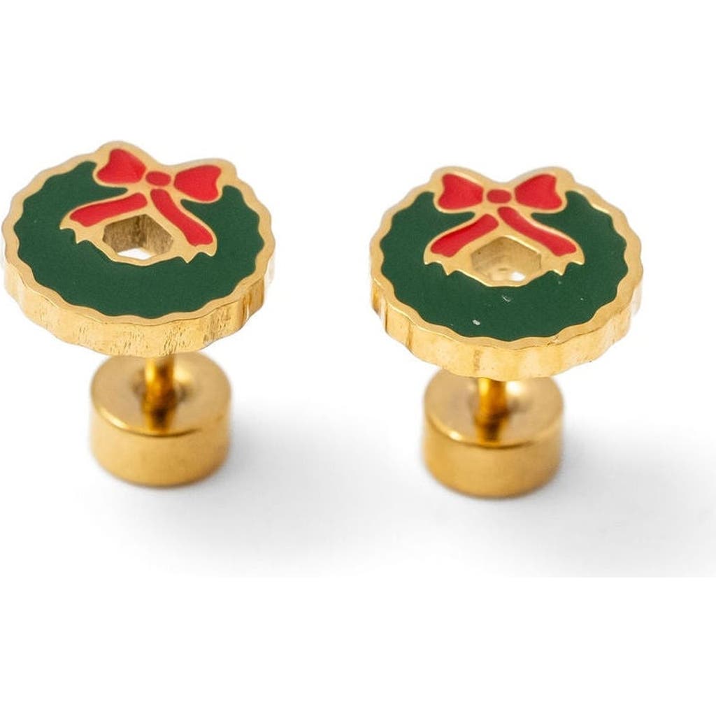 Pip Pop Wreath Stud Earrings In Green