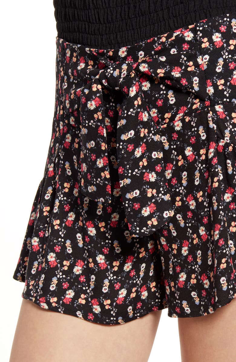 Kirious Tie Waist Floral Shorts, Alternate, color, 