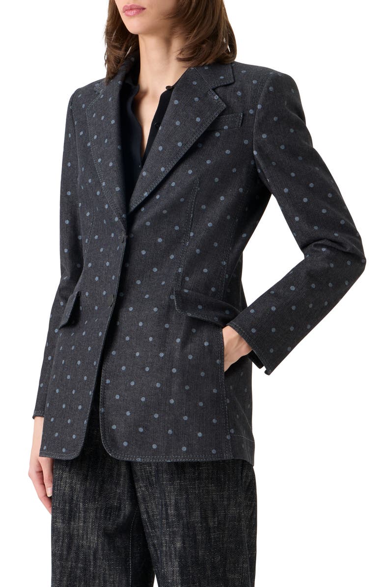 Akris punto Dots on Denim Blazer, Alternate, color, Black Denim
