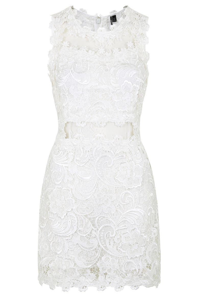 Scallop Lace Dress, Alternate, color, WHITE