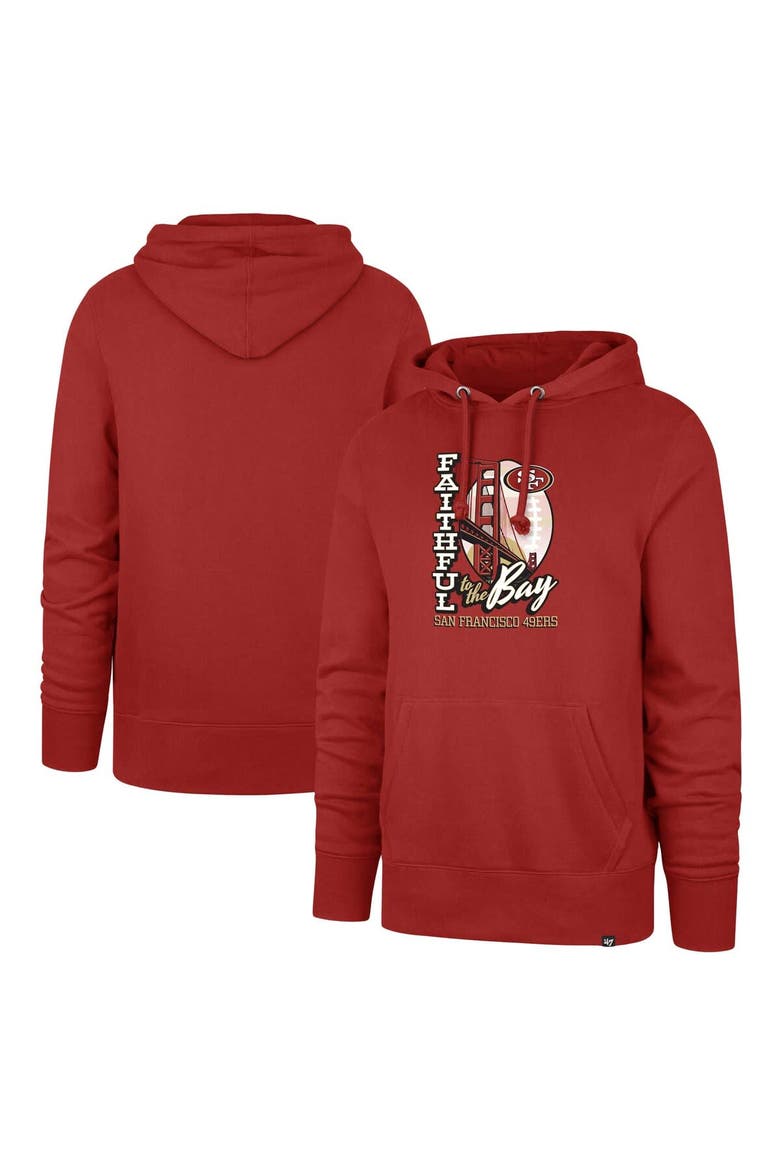 Men's '47 Scarlet San Francisco 49ers Regional Headline Pullover Hoodie, Main, color, Scarlet