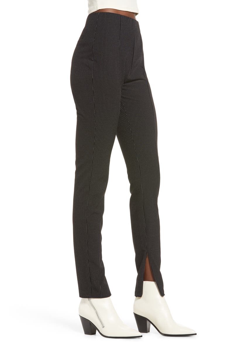 Pinstripe Skinny Pants, Alternate, color, BLACK PINSTRIPE