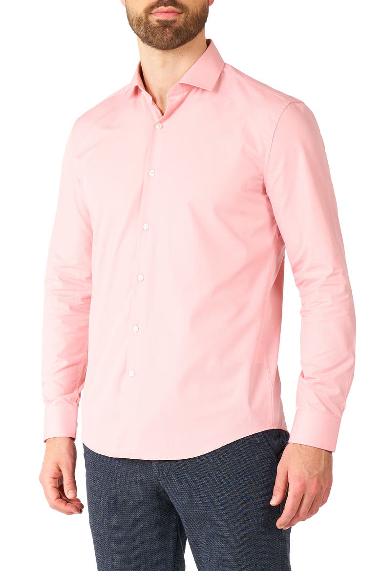 Blush Button-Up Shirt, Main, color, PINK