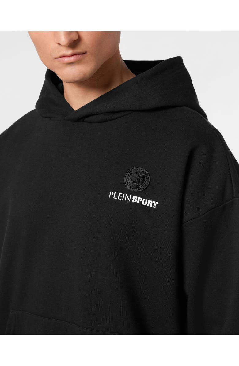 PLEIN SPORT Oversize Hoodie Sweatshirt Ls Scratch, Alternate, color, Black