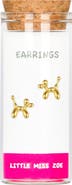 Little Miss Zoe Kids' Sterling Silver Balloon Dog Stud Earrings in Gift Bottle