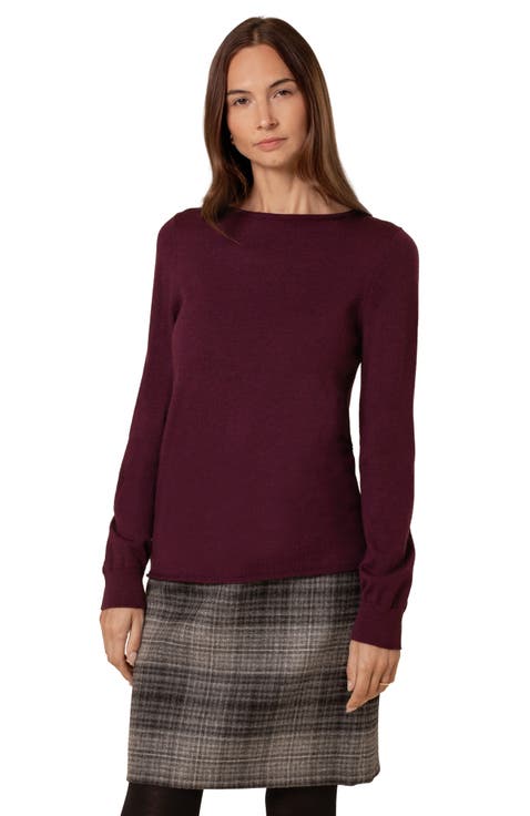 Merino Fine Knit Boat Neck Jumper