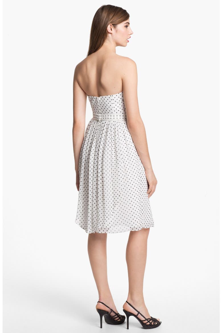 Keira Convertible Dot Chiffon Fit & Flare Dress, Alternate, color, IVORY