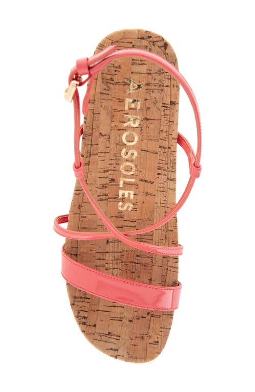 Shop Aerosoles Miles Slingback Sandal In Coral Faux Leather/cork
