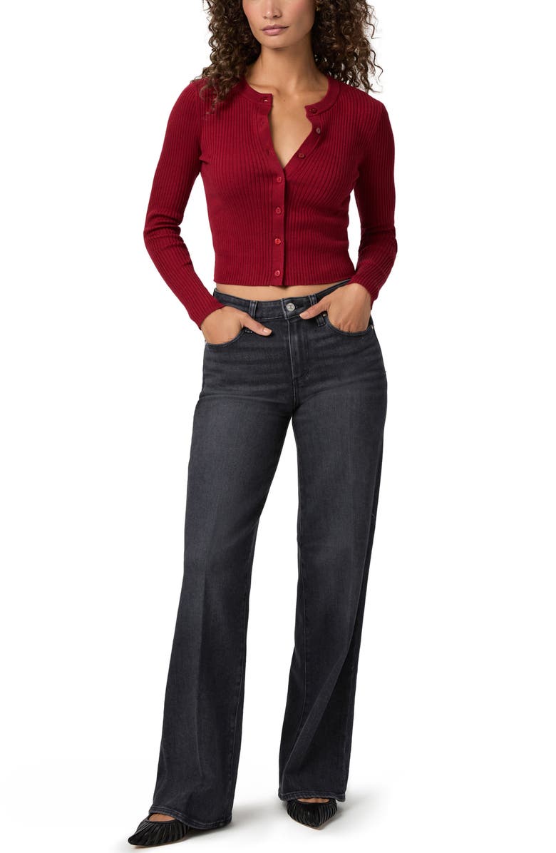 PAIGE Tatum Wide Leg Jeans, Alternate, color, Ink Black