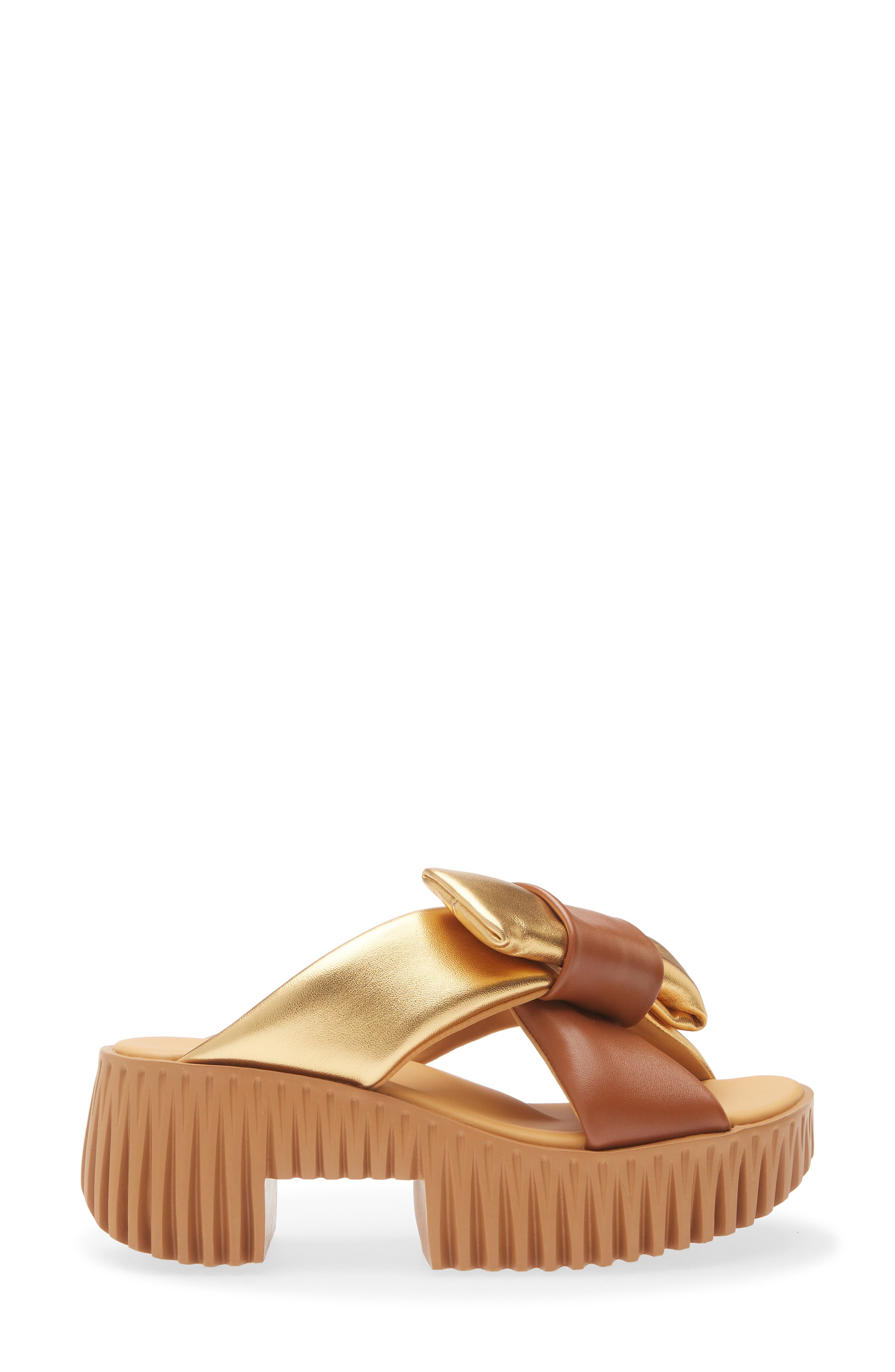 4CCCCEES Plia Bow Platform Slide Sandal, Alternate, color, Gold
