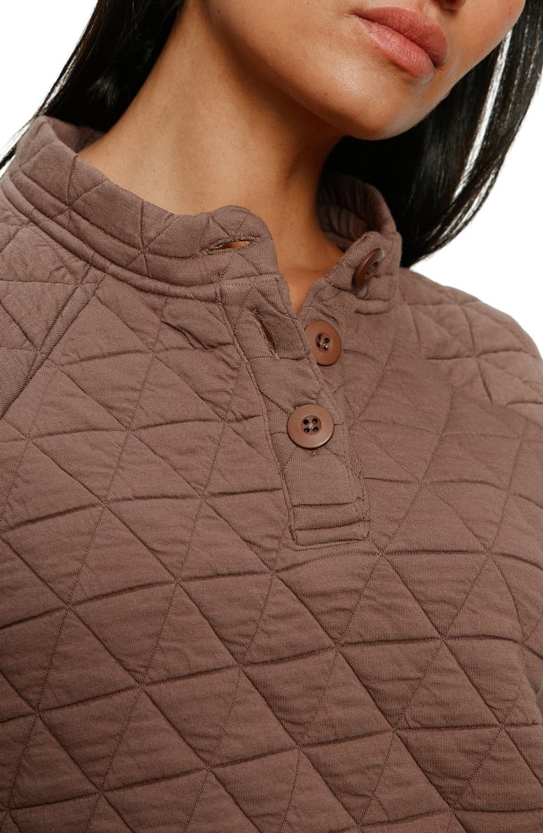 Sanctuary Quilted Sweatshirt, Alternate, color, Morel Brown