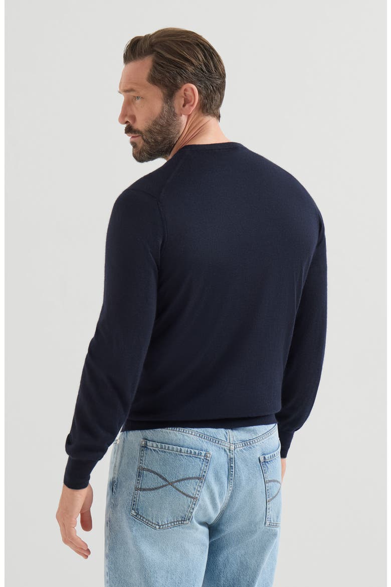 Cashmere and silk lightweight sweater, Alternate, color, Navy Blue