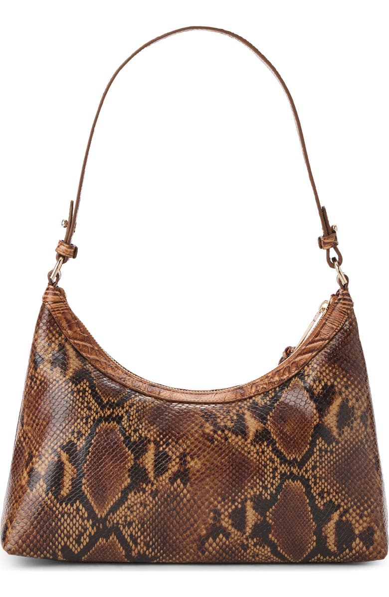 Brahmin Olivia Snakeskin Embossed Leather Shoulder Bag, Alternate, color, Cinnamon