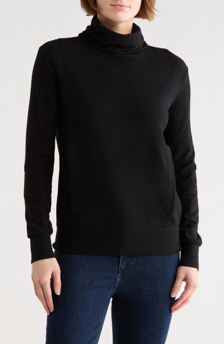 GO COUTURE Turtleneck Sweater, Main, color, Black