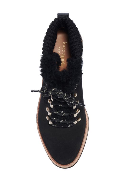 Kate Spade New York Willow Genuine Shearling Wedge Bootie In Black