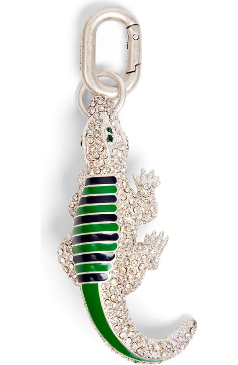 Clare V. Alligator Bag Charm, Main, color, Silver