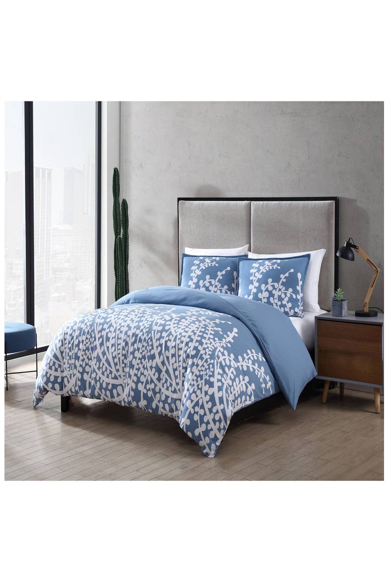 Branches Cotton Duvet Cover Set, Alternate, color, BLUE