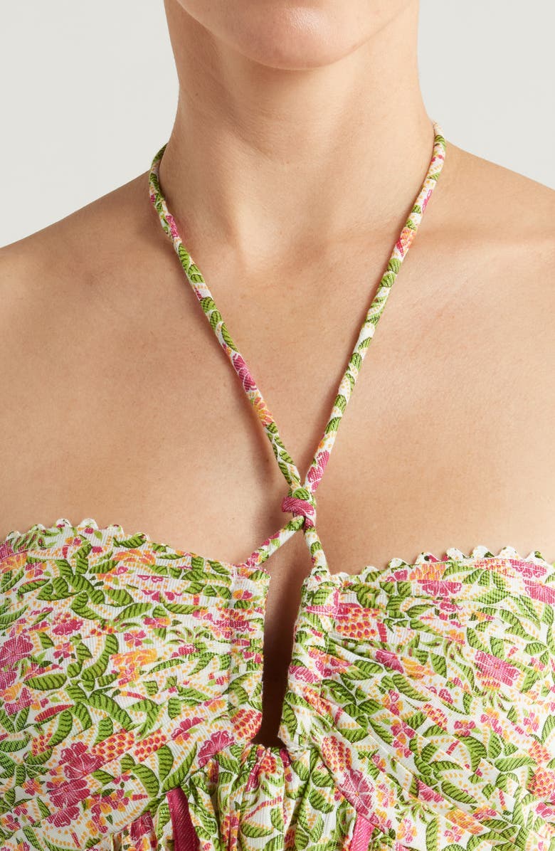 Poupette St Barth Cycas Print Cover-Up Dress, Alternate, color, Pink Honolulu