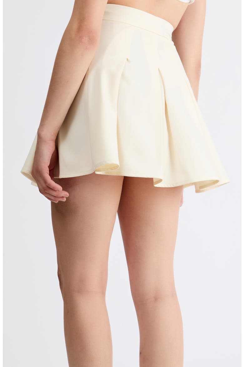Juliet Pleated Skater Miniskirt, Alternate, color, IVORY