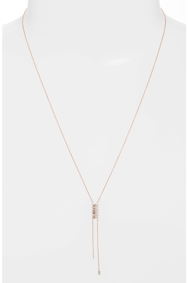 Sadie Diamond Lariat Necklace, Alternate, color, ROSE GOLD/ DIAMOND