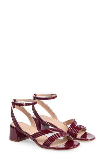 Lk Bennett Etta Ankle Strap Sandal In Burgundy