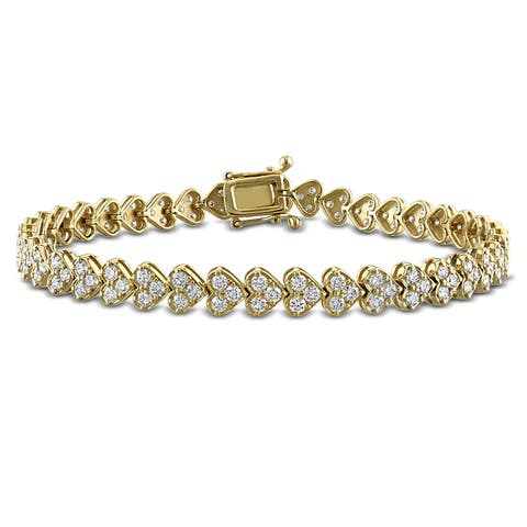 3 1/3ct. t.w. Lab-Grown Diamond Heart Tennis Bracelet 14k