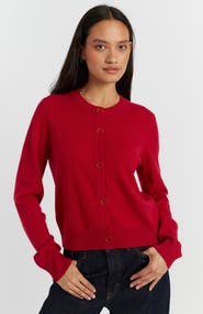 Chinti & Parker Wool Cashmere Blend Crew Neck Cropped Cardigan