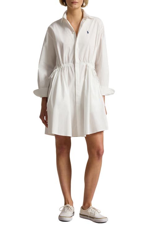 Long Sleeve Cotton Poplin Shirtdress