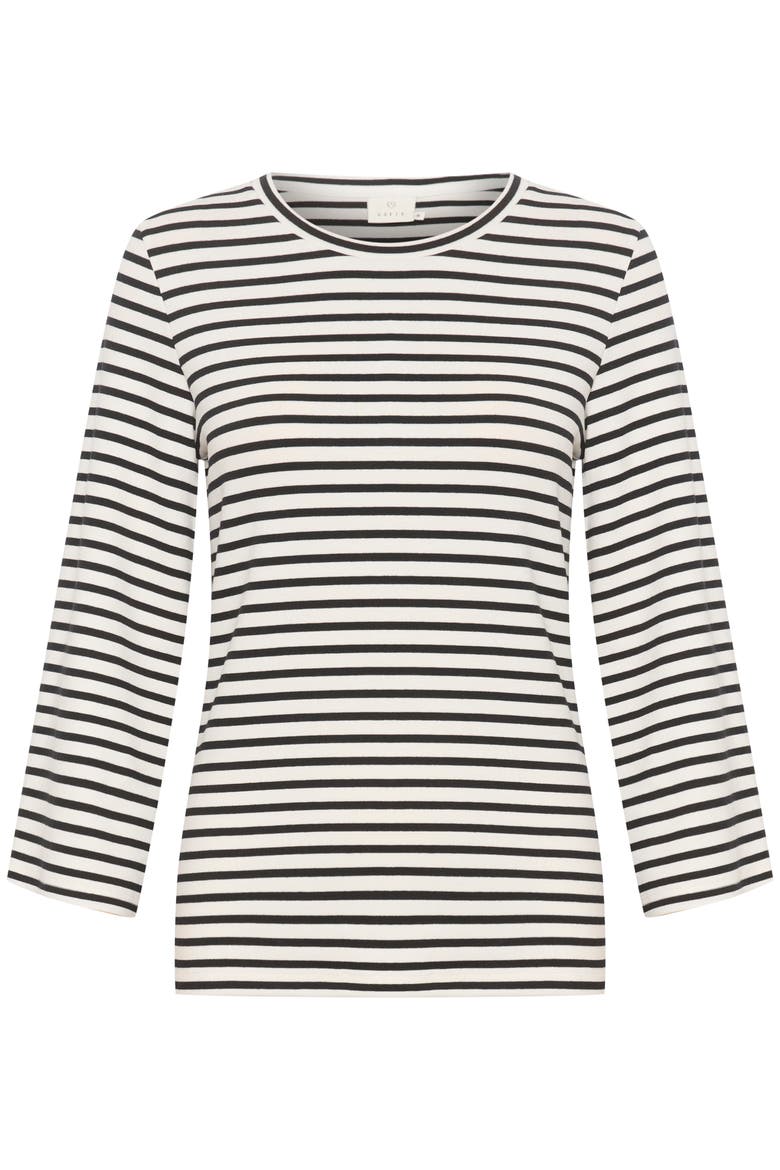 Liddy Jersey Blouse, Alternate, color, Chalk/black stripe
