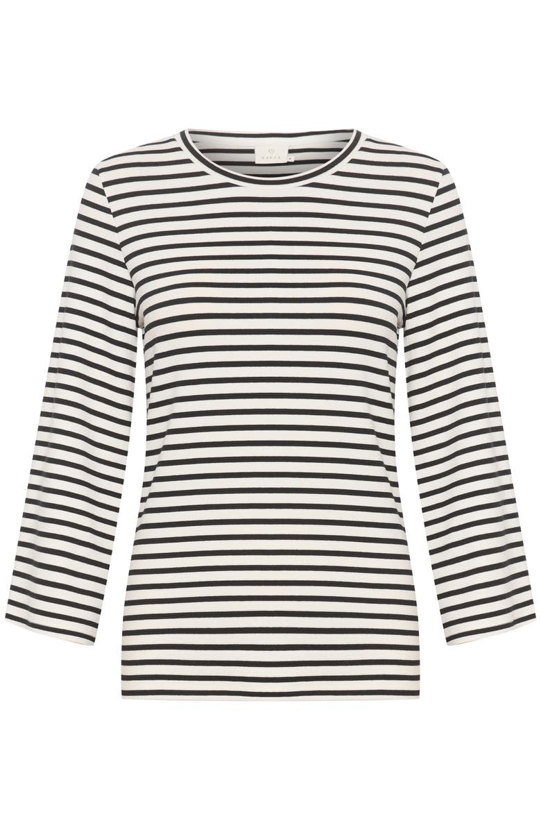 Kaffe Liddy Jersey Blouse, Alternate, color, Chalk/Black Stripe