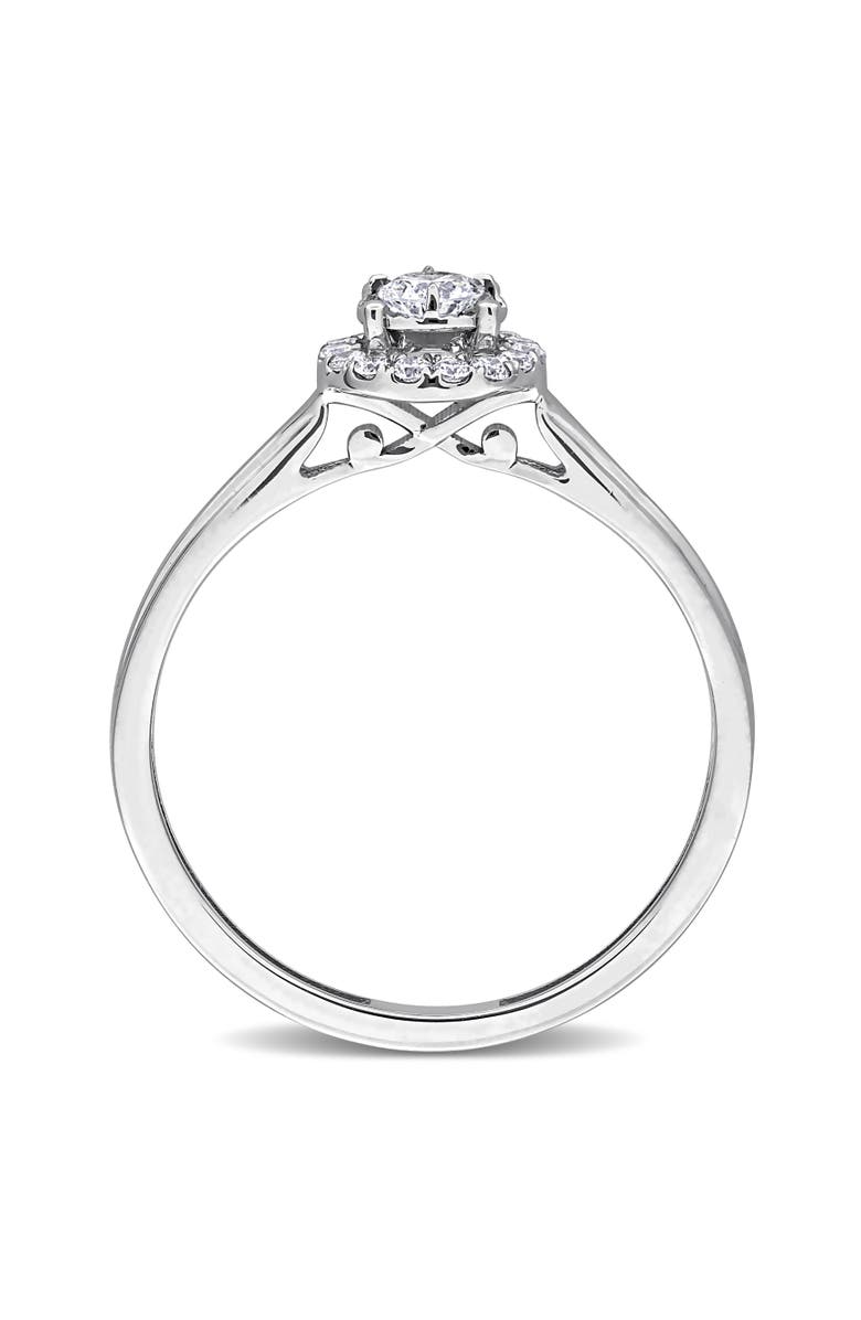 Julianna B. 1/5 ctw Lab-Grown Diamond Halo Ring 18k, Alternate, color, White Gold