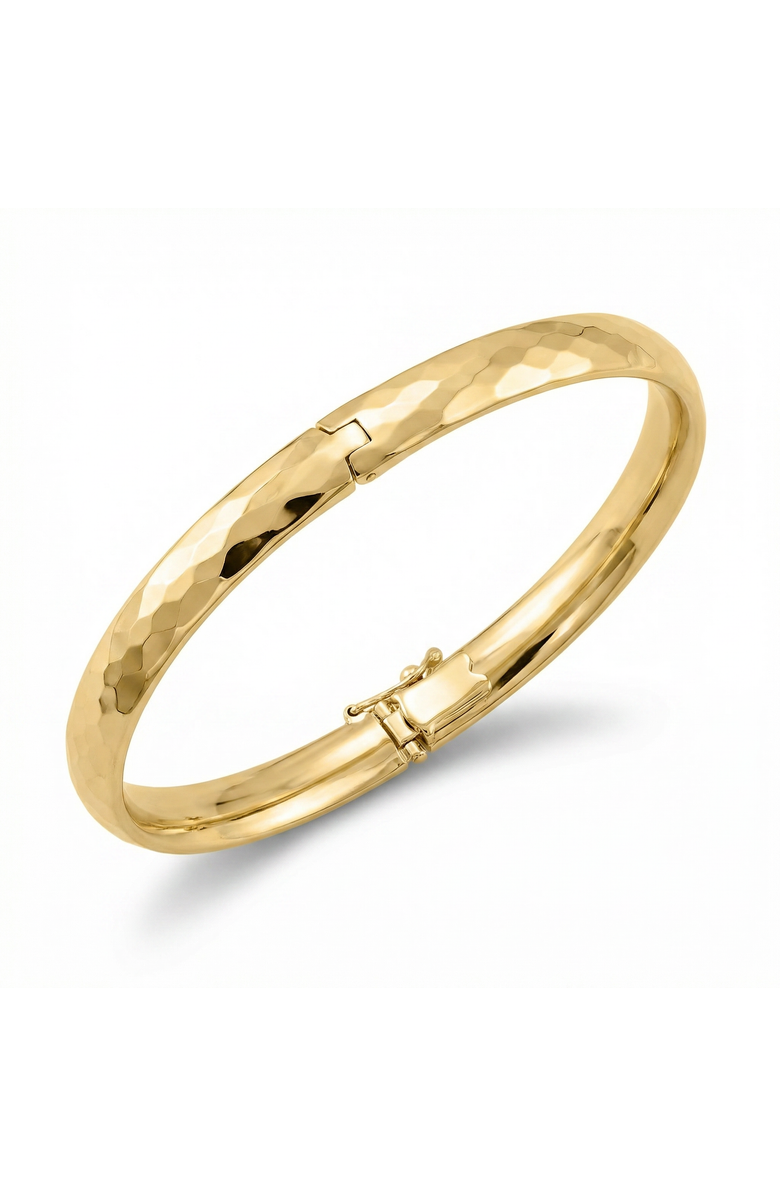 Bliss Diamond 5mm Hammered Bangle Bracelet 18k Gold Over Silver, Main, color, 18K Yellow Gold