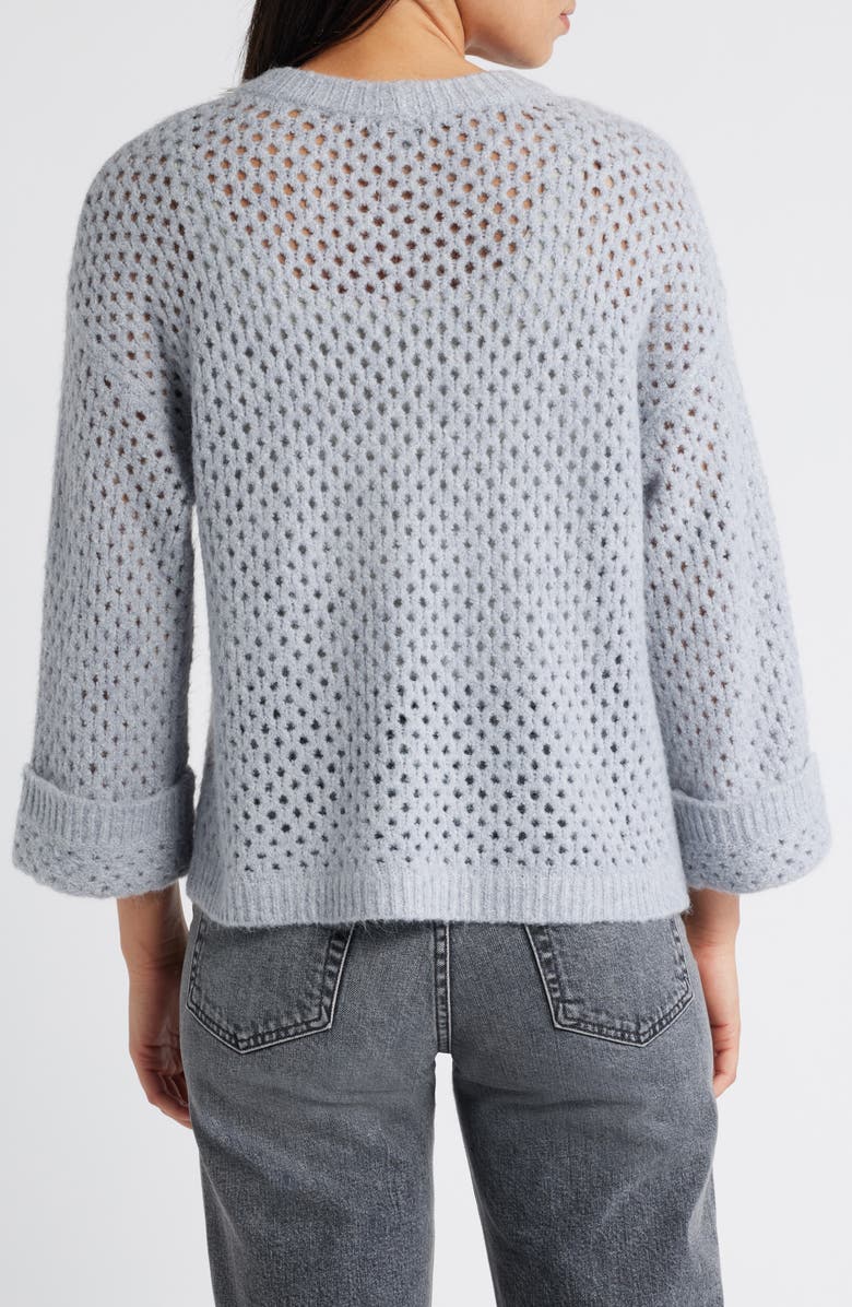 Wit & Wisdom Open Stitch Cuffed Sweater, Alternate, color, Blue Shadow