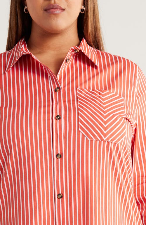 Universal Standard Odeon Stretch Poplin Shirtdress In Multi