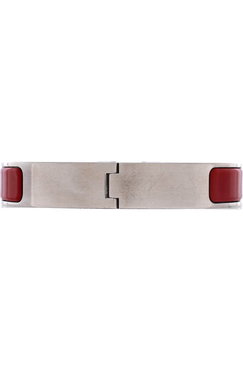 Pre-Owned Hermes Clic H Bracelet Enamel Narrow, Alternate, color, Red